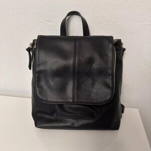 Black Leather Backpack